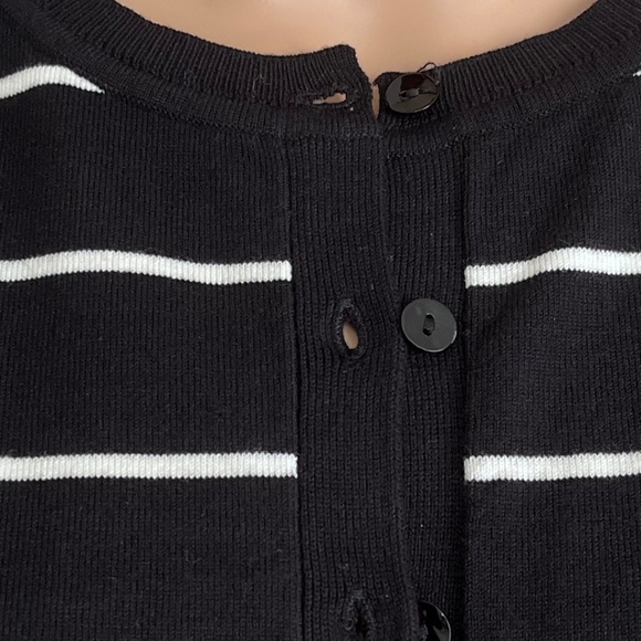 August Silk Women’s Black/White Striped Cardigan size L - Picture 4 of 9